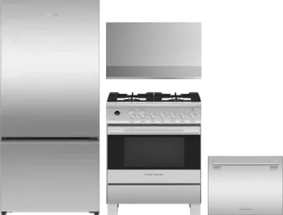4 Piece Package Includes Refrigerator, Range, Hood And Dishwasher